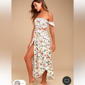 Off the shoulder floral maxi dress
